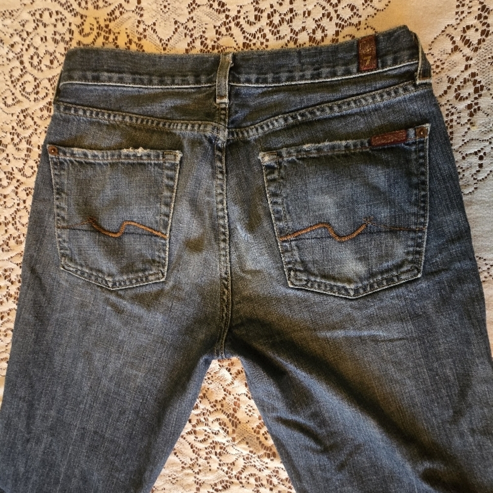 7 For All Mankind Blue Boot Cut Jeans